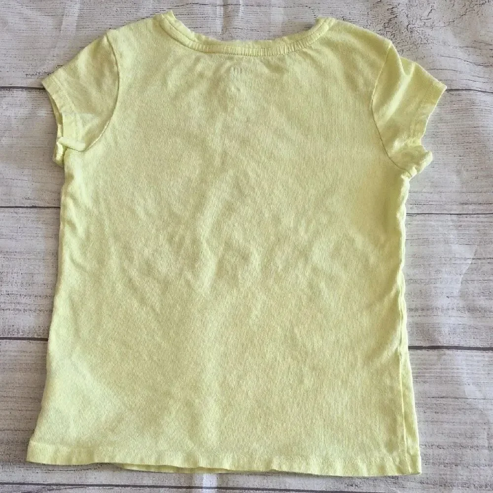 GAP Yellow and Blue Heart Pattern Short Sleeve Tee